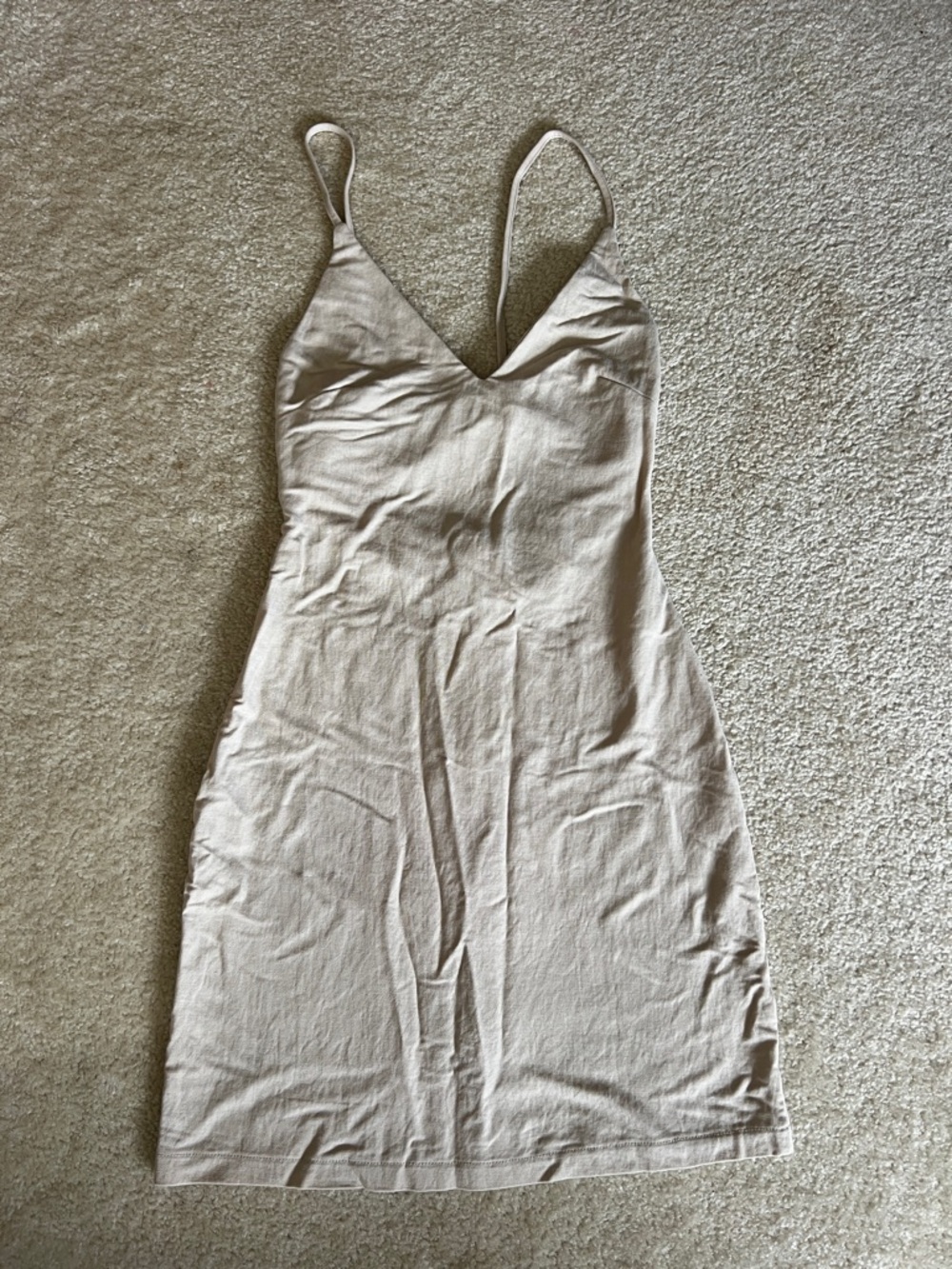 H&M Cream Spaghetti-Strap V-Neck Mini Dress size XS